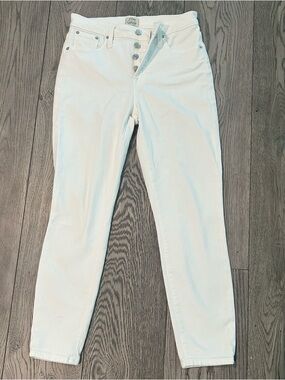 J. Crew White Skinny Button-Fly Jeans